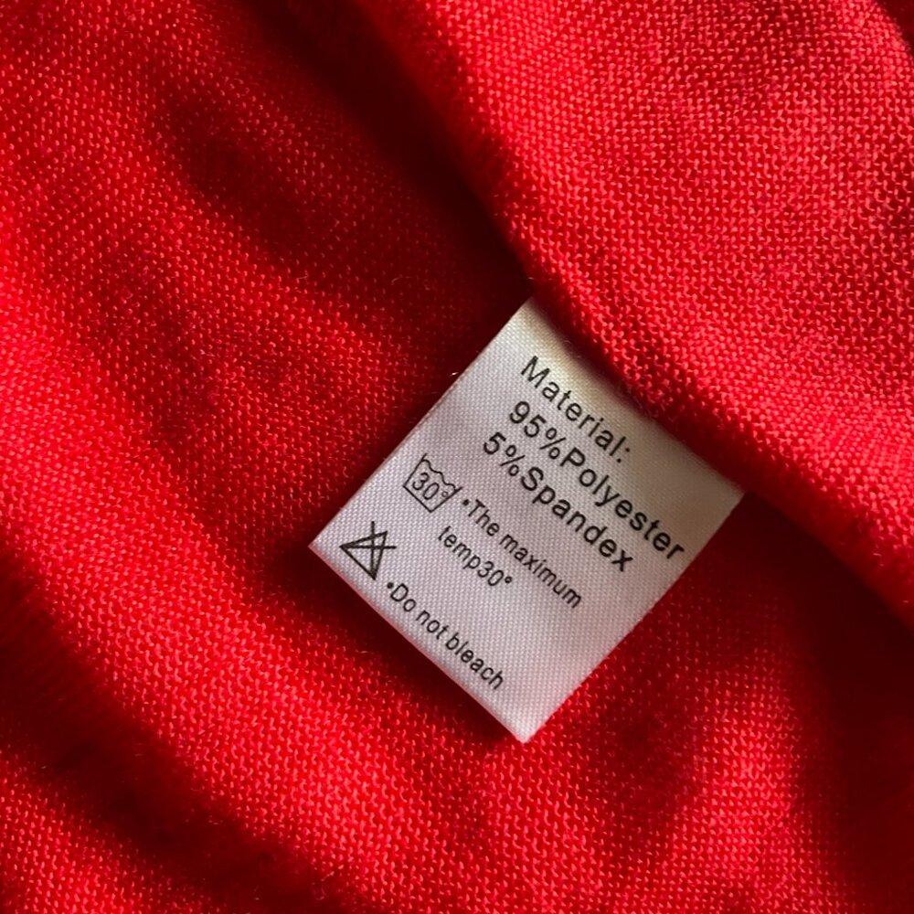 Sheer Red Open-Front Cardigan - Picture 4 of 7